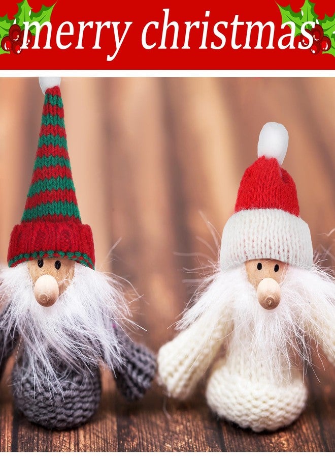 Bencailor 24 Pcs Mini Knit Santa Hats Tiny Christmas Scarf and Hats Set Mini Scarf for Crafts Small Christmas Tree Ornaments Decorations for DIY Craft Art Snowman Doll (Red Green) - Image 4